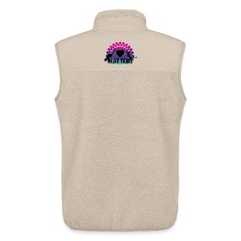 Mandala arc-en-ciel Cœur de Chat - Veste sans manches sherpa unisexe Stanley/Stella - beige - Dos - AI Model Male 178 light (178cm)