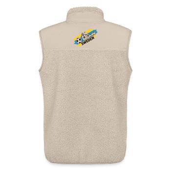 Suède Football Maillot Supporter Sweden Soccer - Veste sans manches sherpa unisexe Stanley/Stella - beige - Dos - AI Model Male 178 light (178cm)