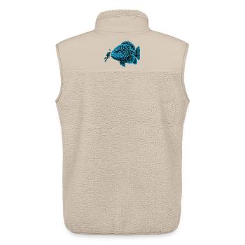 Giant Grouper Fish Booping a Scuba Diver - Unisex Sherpaweste von Stanley/Stella - Beige - Hinten - AI Model Male 178 light (178cm)