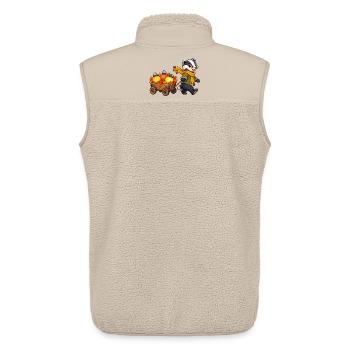 Dachskind mit buntem Blätterlichterwagen - Unisex Sherpaweste von Stanley/Stella - Beige - Hinten - AI Model Male 178 light (178cm)