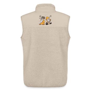 Bienen Humor Bee Happy - Unisex Sherpaweste von Stanley/Stella - Beige - Hinten - AI Model Male 178 light (178cm)