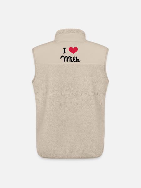I Love Milk - Unisex Sherpa Gilet by Stanley/Stella - beige