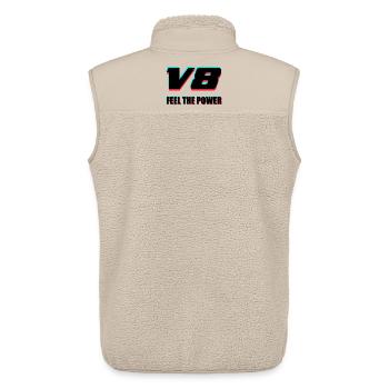 V8 - Unisex Sherpaweste von Stanley/Stella - Beige - Hinten - AI Model Male 178 light (178cm)