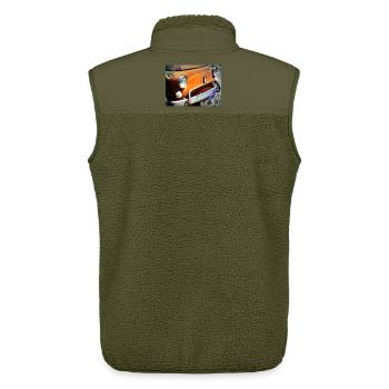 Small Car Fait 500 Retro - Unisex Sherpa Gilet by Stanley/Stella - khaki - Back - AI Model Male 178 light (178cm)