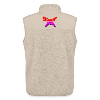Super Mom / Super Maman - Veste sans manches sherpa unisexe Stanley/Stella - beige - Dos - AI Model Male 178 light (178cm)