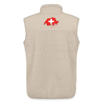Map with the flag of Switzerland, I love Switzerland - Unisex Sherpa Gilet by Stanley/Stella - beige - Back - AI Model Male 178 light (178cm)