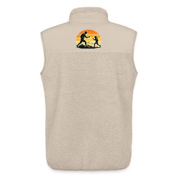 Dad Child Sunset Walking Adventure - Unisex Sherpa Gilet by Stanley/Stella - beige - Back - AI Model Male 178 light (178cm)