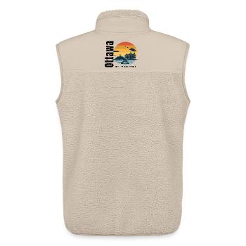 Design vintage de la capitale canadienne - Veste sans manches sherpa unisexe Stanley/Stella - beige - Dos - AI Model Male 178 light (178cm)