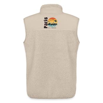 Paris Frankreich Skyline – Retro Vintage Sunset - Unisex Sherpaweste von Stanley/Stella - Beige - Hinten - AI Model Male 178 light (178cm)