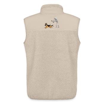 Halloween, Schäferhund, Skelett - Unisex Sherpaweste von Stanley/Stella - Beige - Hinten - AI Model Male 178 light (178cm)