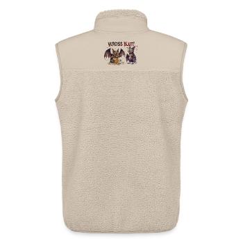 Vergiss Blut Lustiges Fledermaus Pommes Motiv - Unisex Sherpaweste von Stanley/Stella - Beige - Hinten - AI Model Male 178 light (178cm)