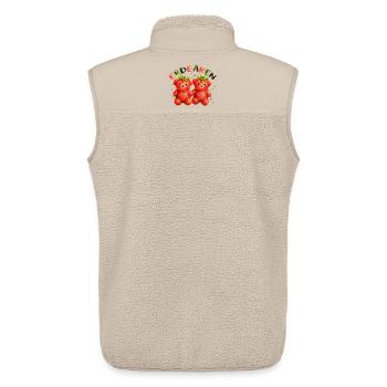 Erdbären Süßes Erdbeere Bären Wortspiel Design - Unisex Sherpaweste von Stanley/Stella - Beige - Hinten - AI Model Male 178 light (178cm)