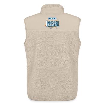 Je travaille sur mon impossible - Chantier - Veste sans manches sherpa unisexe Stanley/Stella - beige - Dos - AI Model Male 178 light (178cm)