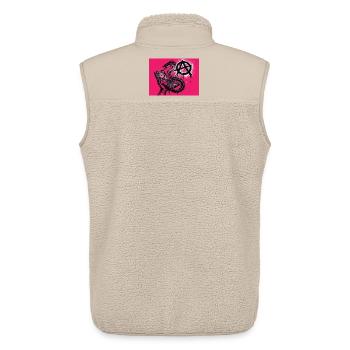 Anarchischer Aal entschlüpft einer Festplatte - Unisex Sherpaweste von Stanley/Stella - Beige - Hinten - AI Model Male 178 light (178cm)