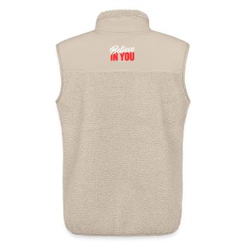 Believe in you! - Unisex Sherpaweste von Stanley/Stella - Beige - Hinten - AI Model Male 178 light (178cm)
