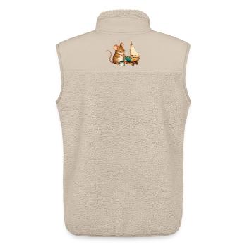 Maus baut ein Modellsegelboot - Unisex Sherpaweste von Stanley/Stella - Beige - Hinten - AI Model Male 178 light (178cm)