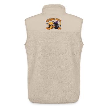 🎃 Gruselige Haustiere – Halloween-Katze und -Hund - Unisex Sherpaweste von Stanley/Stella - Beige - Hinten - AI Model Male 178 light (178cm)