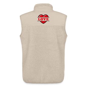 Herz / Herzchen / Love / Liebe (Red 2C) - Unisex Sherpaweste von Stanley/Stella - Beige - Hinten - AI Model Male 178 light (178cm)