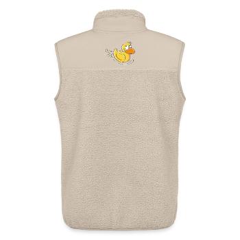 Sweet Swimming Canard - Bande Dessinée - Veste sans manches sherpa unisexe Stanley/Stella - beige - Dos - AI Model Male 178 light (178cm)
