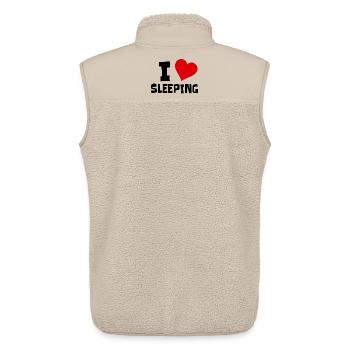 Ich liebe es zu schlafen # - Unisex Sherpaweste von Stanley/Stella - Beige - Hinten - AI Model Male 178 light (178cm)