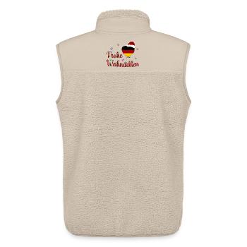 Frohe Weihnachten Deutschland Herz - Unisex Sherpaweste von Stanley/Stella - Beige - Hinten - AI Model Male 178 light (178cm)
