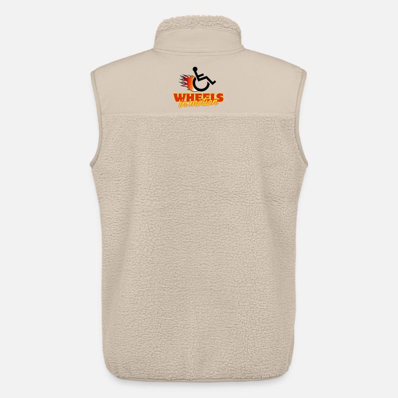 Rollstuhlräder sind immer in Bewegung # - Unisex Sherpaweste von Stanley/Stella - Beige