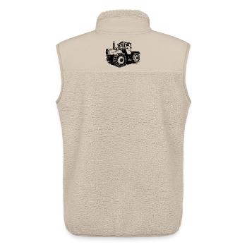 Tractor Power Silhouette - Unisex Sherpa Gilet by Stanley/Stella - beige - Back - AI Model Male 178 light (178cm)