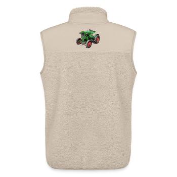 Green vintage tractor - Unisex Sherpa Gilet by Stanley/Stella - beige - Back - AI Model Male 178 light (178cm)