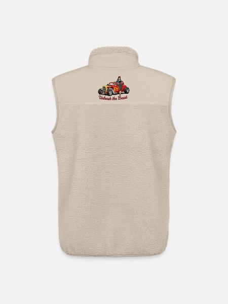 Rusty Hot Rod with Female Accompaniment - Unisex Sherpa Gilet by Stanley/Stella - beige