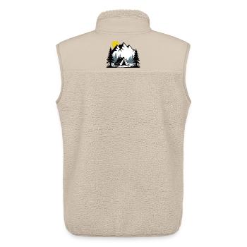 Alpine Lagerfeuer Zelt Illustration - Unisex Sherpaweste von Stanley/Stella - Beige - Hinten - AI Model Male 178 light (178cm)