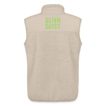 Alien Exists UFO Sci-Fi Shirt - Unisex Sherpa Gilet by Stanley/Stella - beige - Back - AI Model Male 178 light (178cm)