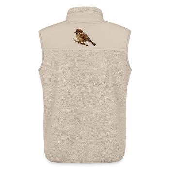 Sparrow in a natural look - Unisex Sherpa Gilet by Stanley/Stella - beige - Back - AI Model Male 178 light (178cm)