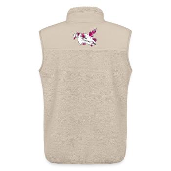 Crystal Skull - Horse (by Leni Riosa) - Unisex Sherpa Gilet by Stanley/Stella - beige - Back - AI Model Male 178 light (178cm)