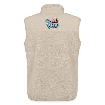 Lettrage Chill Bro Cocktail - Veste sans manches sherpa unisexe Stanley/Stella - beige - Dos - AI Model Male 178 light (178cm)