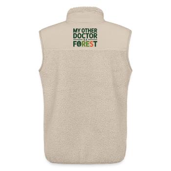 Naturopath My Other Doctor Is A Forest  - Unisex Sherpa Gilet by Stanley/Stella - beige - Back - AI Model Male 178 light (178cm)