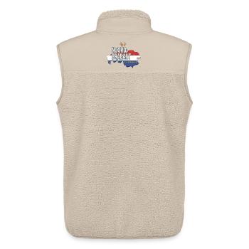 Souvenir rétro de la Hollande du Brabant-Nord Néerlandais - Veste sans manches sherpa unisexe Stanley/Stella - beige - Dos - AI Model Male 178 light (178cm)