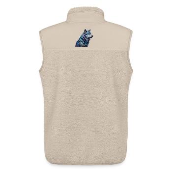 Wasserfarbener Wolf - Unisex Sherpaweste von Stanley/Stella - Beige - Hinten - AI Model Male 178 light (178cm)