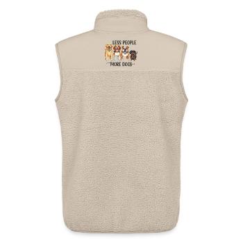 Funny Less People More Dogs Merch - Unisex Sherpa Gilet by Stanley/Stella - beige - Back - AI Model Male 178 light (178cm)