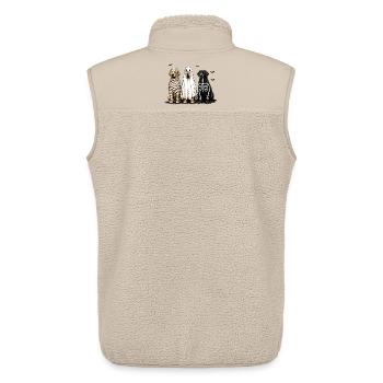 Drei Hunde in Halloween-Kostümen - Unisex Sherpaweste von Stanley/Stella - Beige - Hinten - AI Model Male 178 light (178cm)