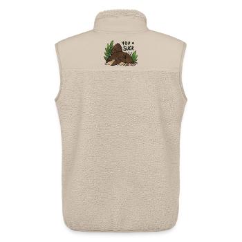 Plecko Meme Du bist schlecht - Unisex Sherpaweste von Stanley/Stella - Beige - Hinten - AI Model Male 178 light (178cm)