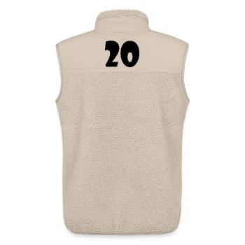 20. 20. JAHRESTAG. 20-JÄHRIGES JUBILÄUM. 20 JAHRE. - Unisex Sherpaweste von Stanley/Stella - Beige - Hinten - AI Model Male 178 light (178cm)
