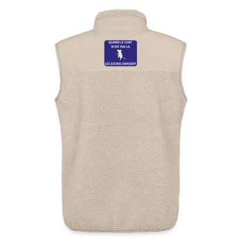 When the cat is away, the mice will play - Unisex Sherpa Gilet by Stanley/Stella - beige - Back - AI Model Male 178 light (178cm)