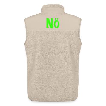 Nö in Neongrün - Nope - Nein - Null Bock - Unisex Sherpaweste von Stanley/Stella - Beige - Hinten - AI Model Male 178 light (178cm)