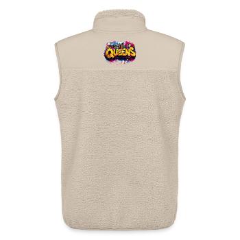 Queens Graffiti Skyline Farbexplosion - Unisex Sherpaweste von Stanley/Stella - Beige - Hinten - AI Model Male 178 light (178cm)