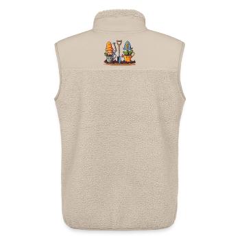 Gartenfreunde: Gnome in Töpfen - Unisex Sherpaweste von Stanley/Stella - Beige - Hinten - AI Model Male 178 light (178cm)