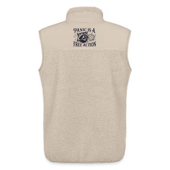Panic is a Free Action – Raccoon D20 Design - Unisex Sherpa Gilet by Stanley/Stella - beige - Back - AI Model Male 178 light (178cm)