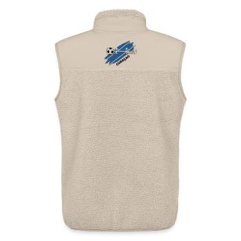 Curaçao Football Maillot Supporter Curacao Soccer - Veste sans manches sherpa unisexe Stanley/Stella - beige - Dos - AI Model Male 178 light (178cm)