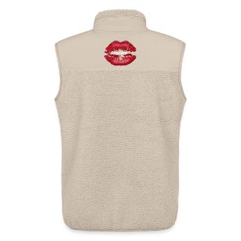 Küss mich! Kussmund mit Lippenstift Lippe Spruch - Unisex Sherpaweste von Stanley/Stella - Beige - Hinten - AI Model Male 178 light (178cm)