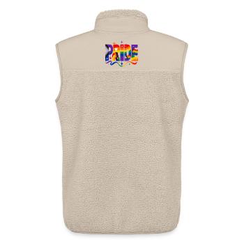 Pride Spruch für LGBTQ Aktivisten & Fans - Unisex Sherpaweste von Stanley/Stella - Beige - Hinten - AI Model Male 178 light (178cm)