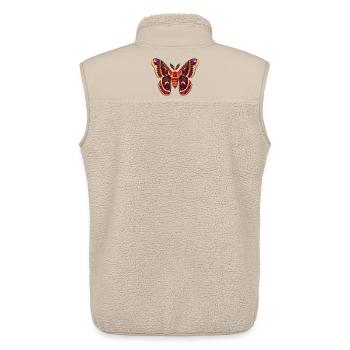 Cecropia Moth Hyalophora cecropia Cartoon Style - Unisex Sherpa Gilet by Stanley/Stella - beige - Back - AI Model Male 178 light (178cm)